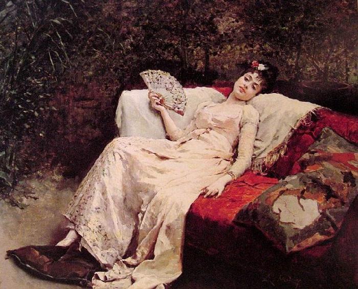 Raimundo Madrazo Reclining Lady Sweden oil painting art